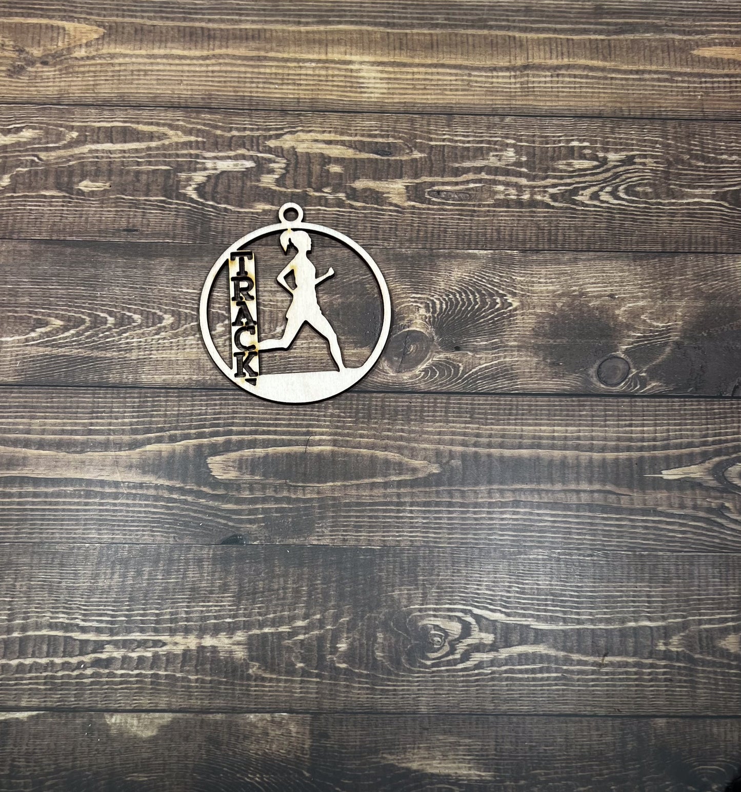 Track Ornament, Personalized Ornament, Wooden Family Ornament , Laser Engraved Wood Ornament