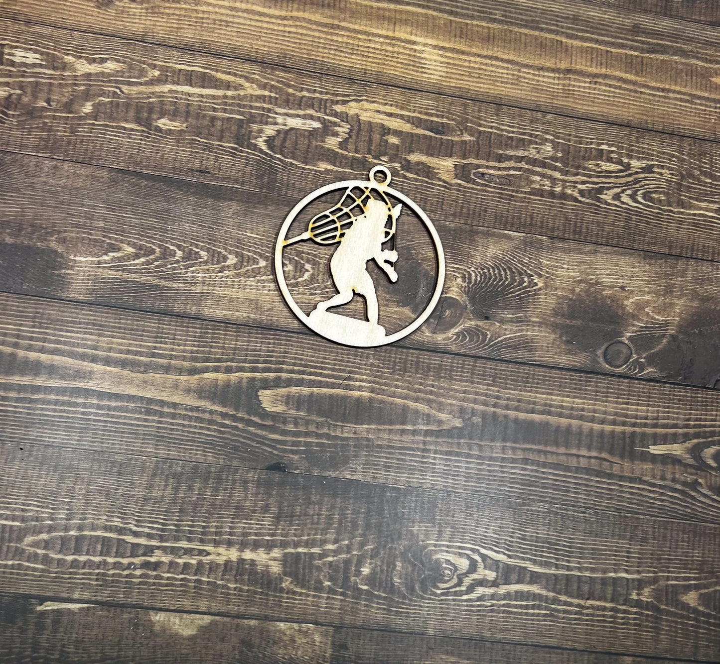 Lacrosse Ornament, Personalized Ornament, Wooden Family Ornament , Laser Engraved Wood Ornament