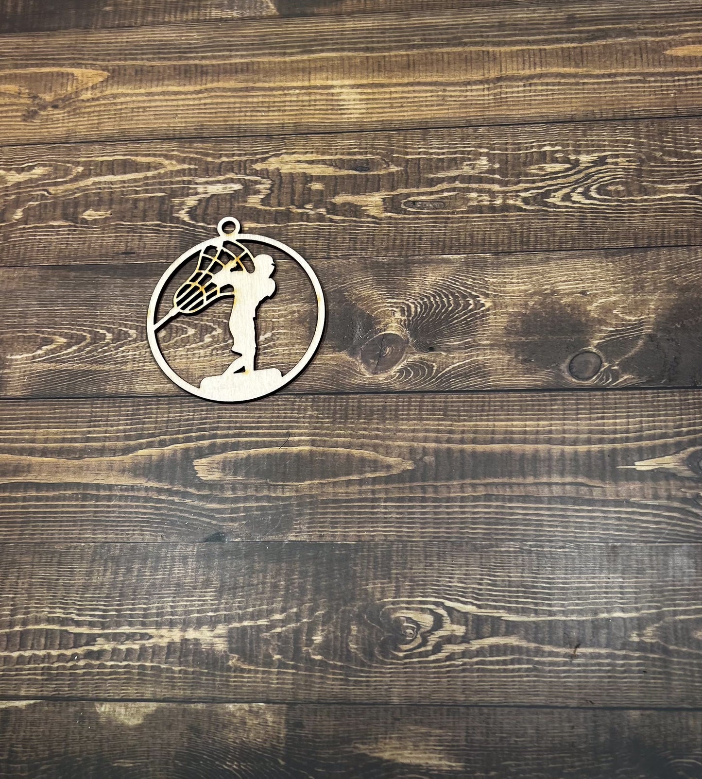 Lacrosse Ornament, Personalized Ornament, Wooden Family Ornament , Laser Engraved Wood Ornament