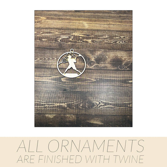 Lacrosse Ornament, Personalized Ornament, Wooden Family Ornament , Laser Engraved Wood Ornament