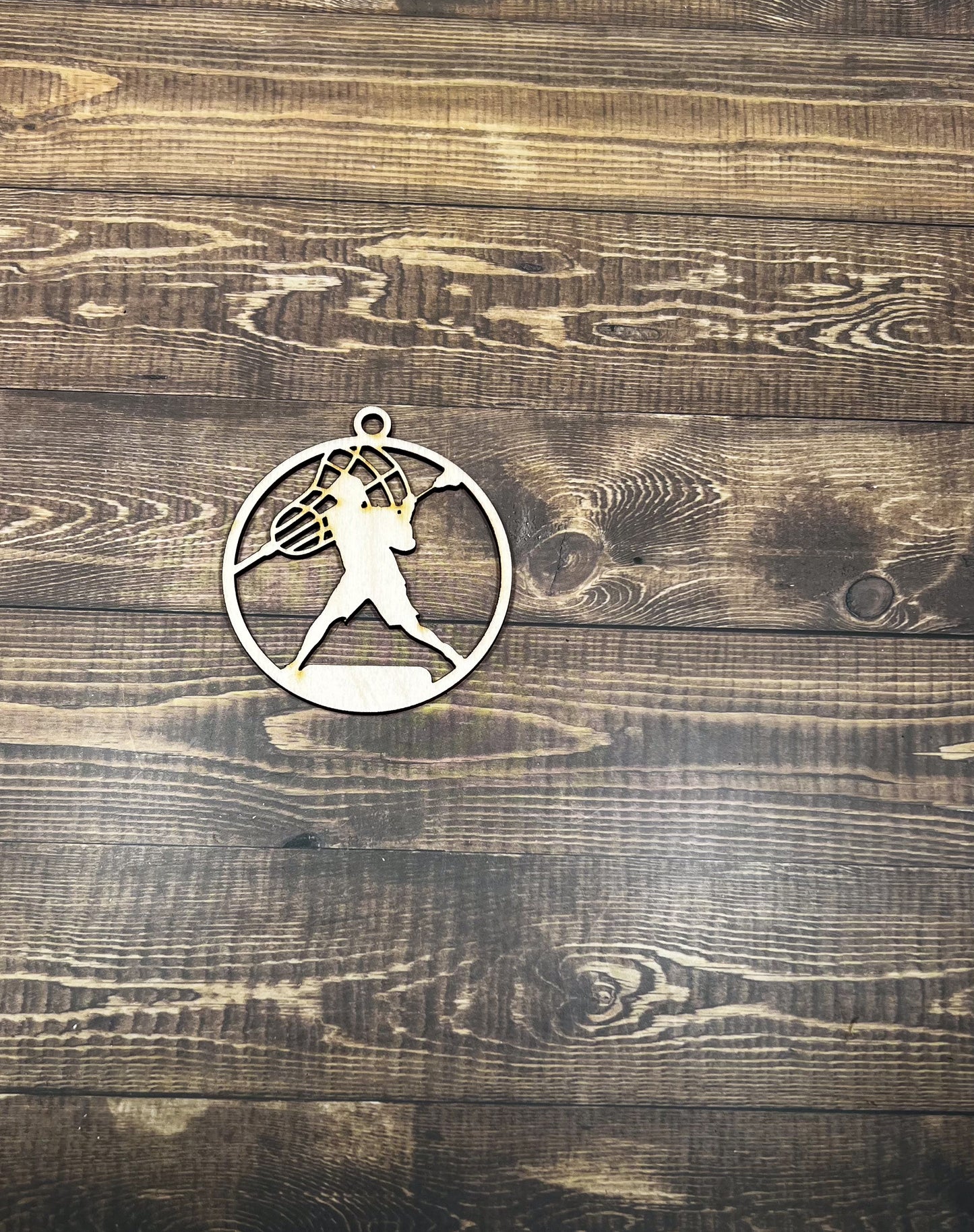 Lacrosse Ornament, Personalized Ornament, Wooden Family Ornament , Laser Engraved Wood Ornament