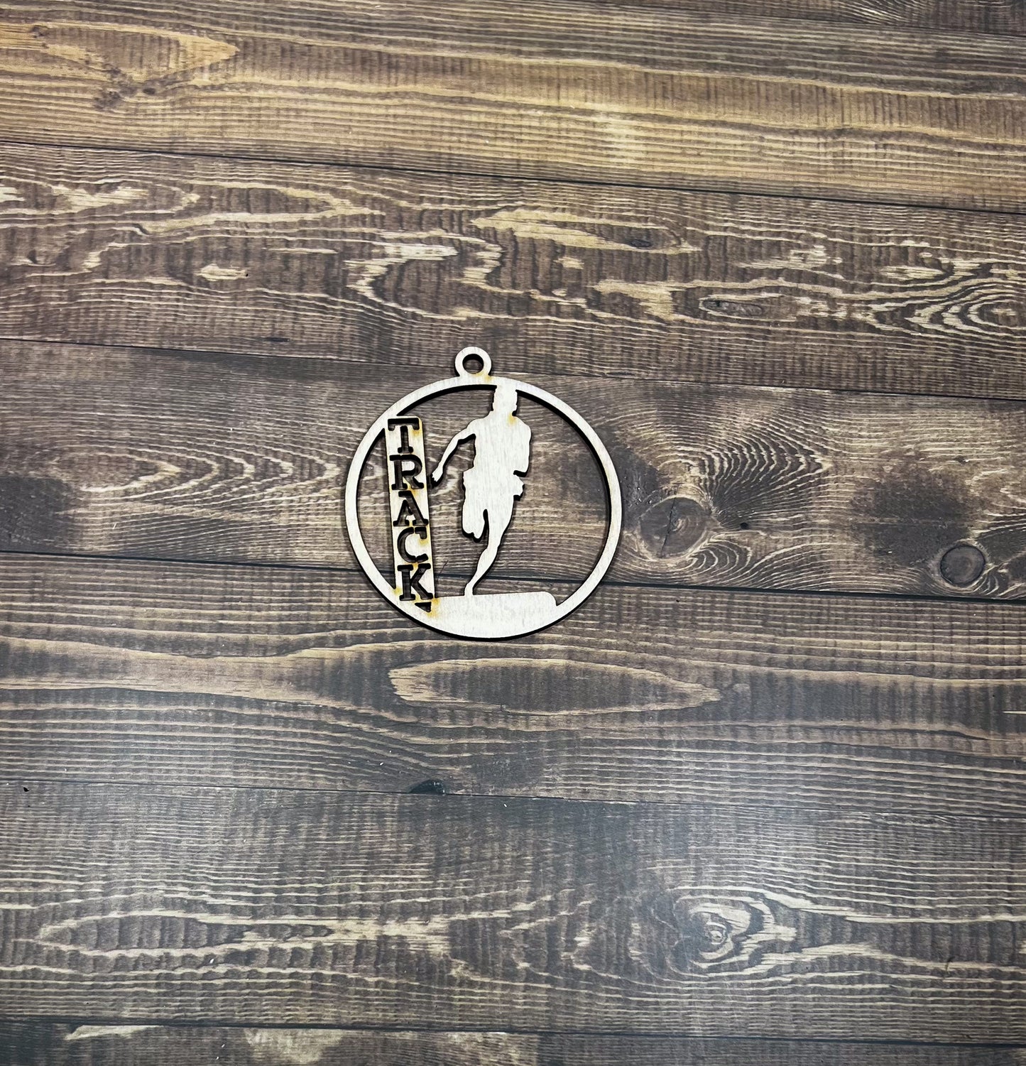 Track Ornament, Personalized Ornament, Wooden Family Ornament , Laser Engraved Wood Ornament