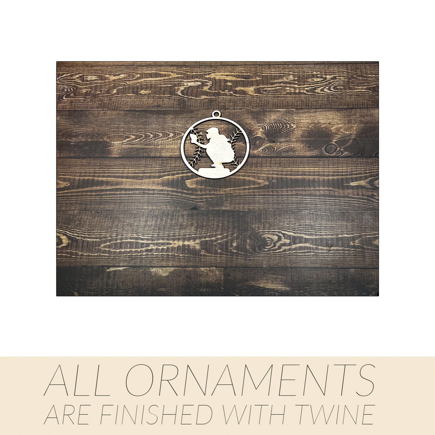 Softball Ornament, Personalized Ornament, Wooden Family Ornament , Laser Engraved Wood Ornament