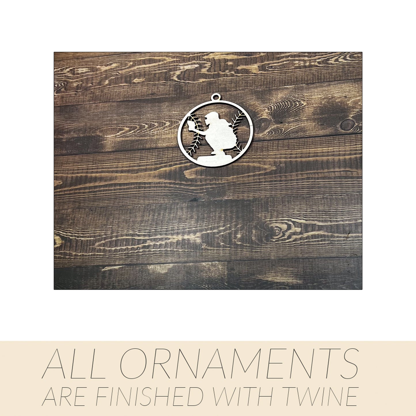 Softball Ornament, Personalized Ornament, Wooden Family Ornament , Laser Engraved Wood Ornament