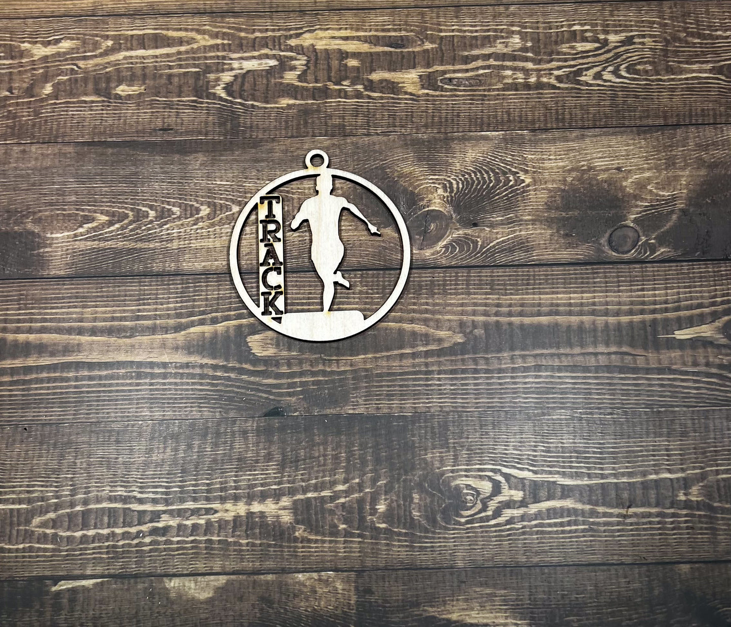 Track Ornament, Personalized Ornament, Wooden Family Ornament , Laser Engraved Wood Ornament