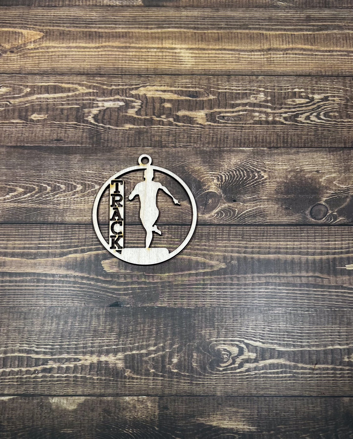 Track Ornament, Personalized Ornament, Wooden Family Ornament , Laser Engraved Wood Ornament