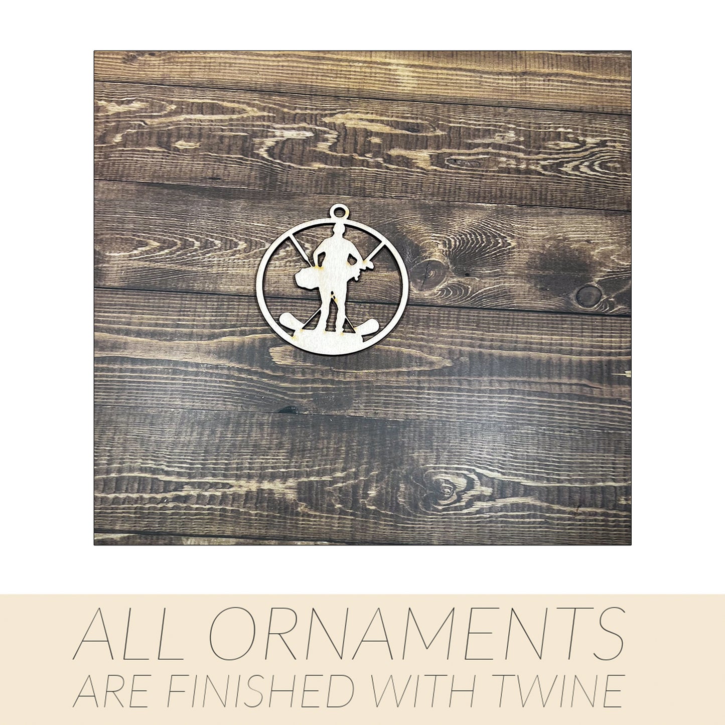 Golf Wooden Sports Ornament, Sports Ornament, Engraved Ornament, Laser Engraved Wood Ornament