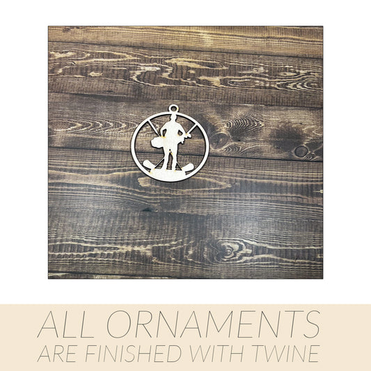 Golf Wooden Sports Ornament, Sports Ornament, Engraved Ornament, Laser Engraved Wood Ornament