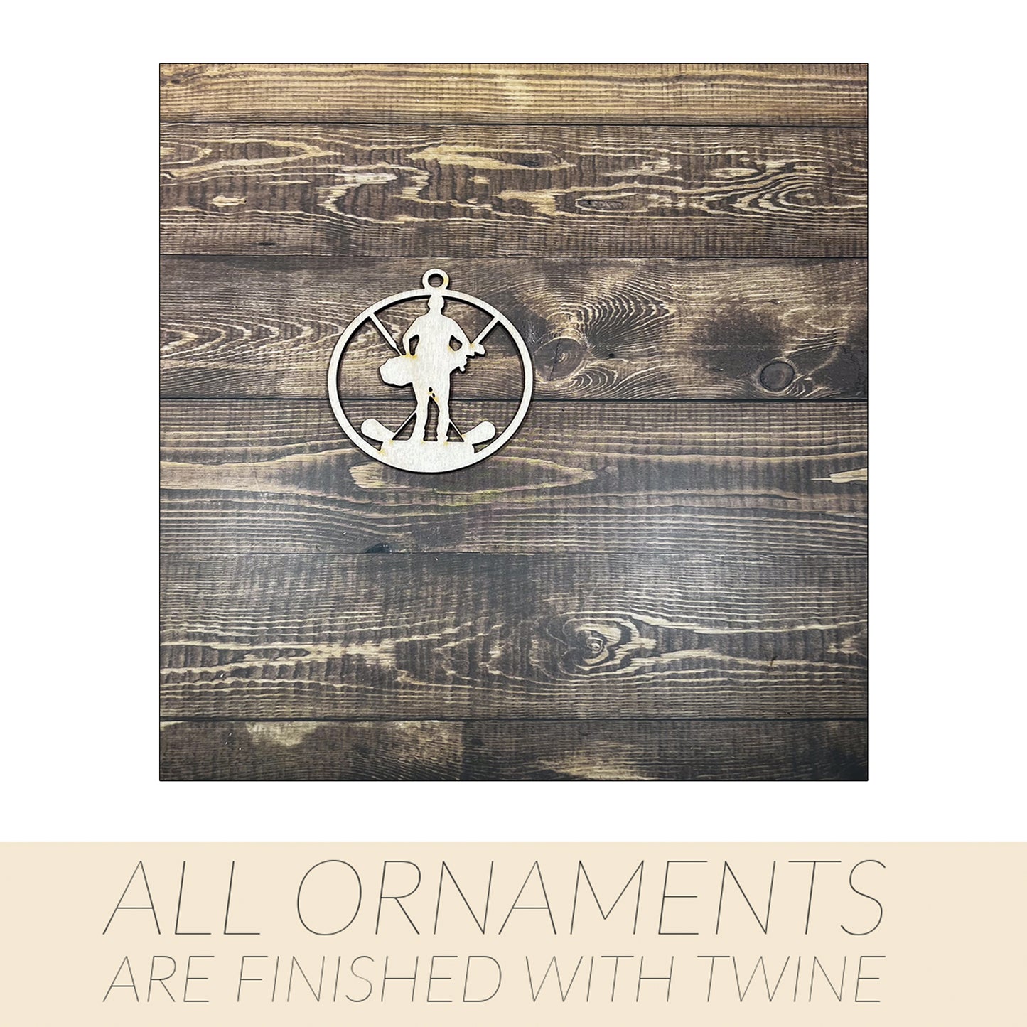 Golf Wooden Sports Ornament, Sports Ornament, Engraved Ornament, Laser Engraved Wood Ornament