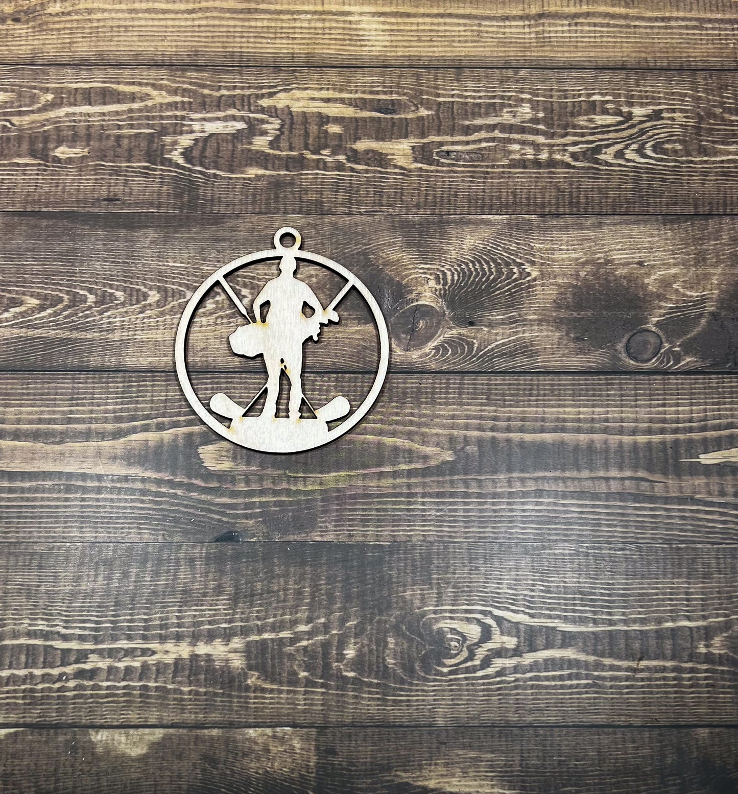 Golf Wooden Sports Ornament, Sports Ornament, Engraved Ornament, Laser Engraved Wood Ornament