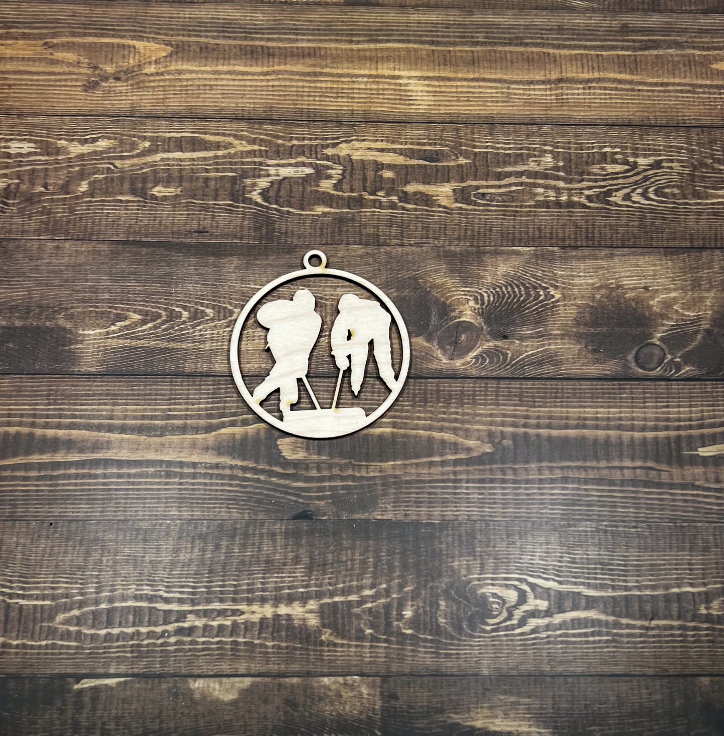 Hockey, Wooden Sports Ornament, Sports Ornament, Engraved Ornament, Laser Engraved Wood Ornament