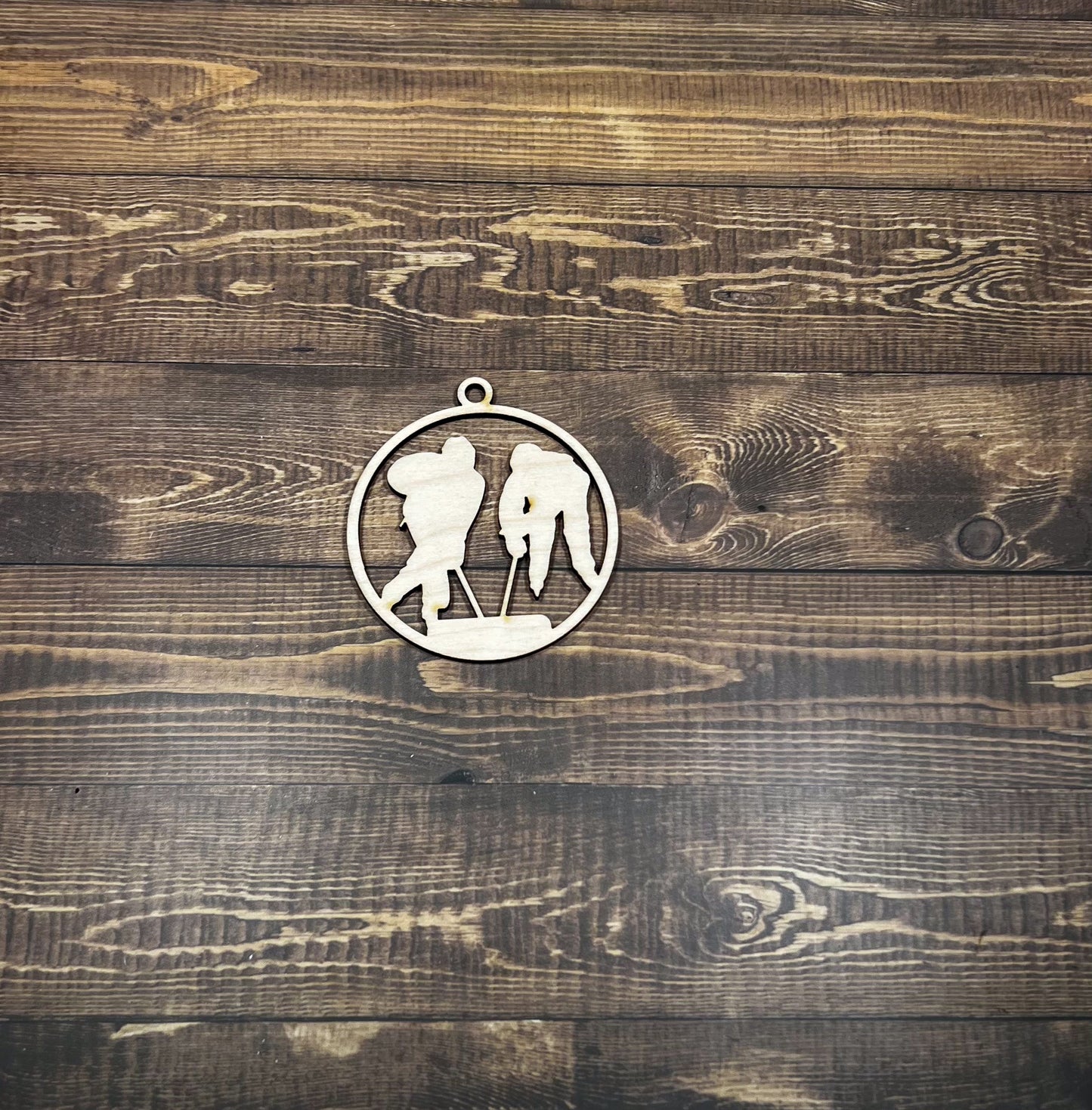 Ringette, Wooden Sports Ornament, Sports Ornament, Engraved Ornament, Laser Engraved Wood Ornament