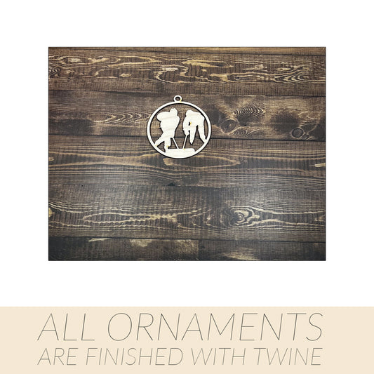 Hockey, Wooden Sports Ornament, Sports Ornament, Engraved Ornament, Laser Engraved Wood Ornament