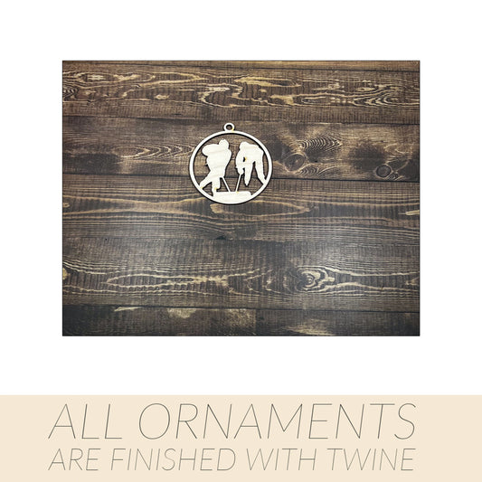 Ringette, Wooden Sports Ornament, Sports Ornament, Engraved Ornament, Laser Engraved Wood Ornament