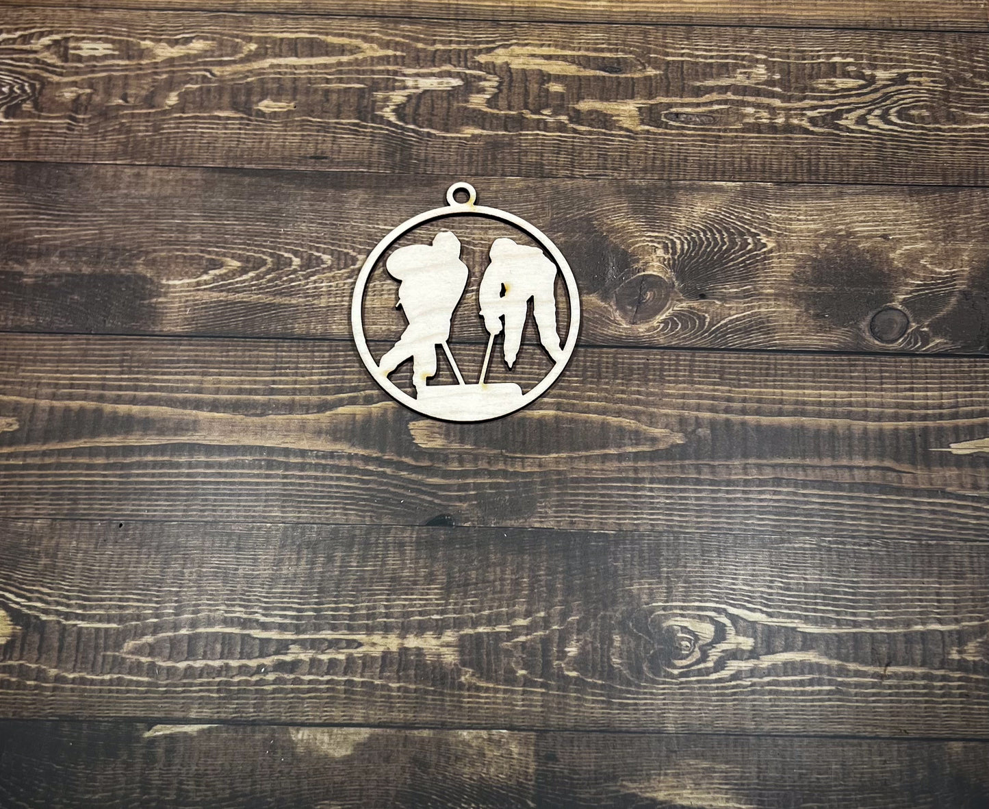 Hockey, Wooden Sports Ornament, Sports Ornament, Engraved Ornament, Laser Engraved Wood Ornament