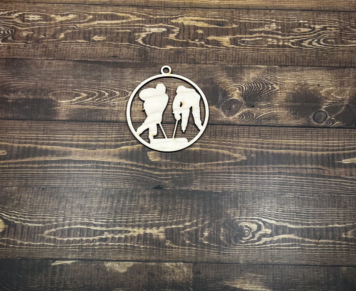 Ringette, Wooden Sports Ornament, Sports Ornament, Engraved Ornament, Laser Engraved Wood Ornament