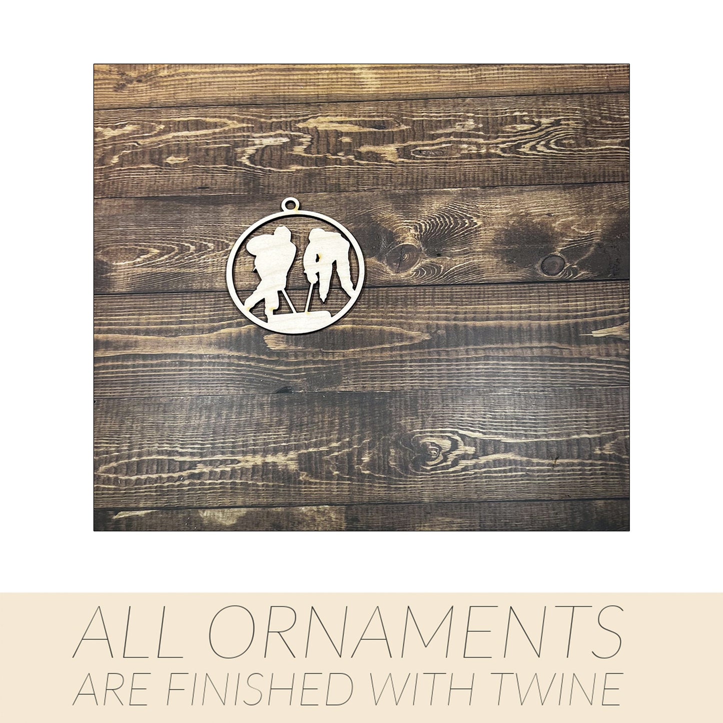 Ringette, Wooden Sports Ornament, Sports Ornament, Engraved Ornament, Laser Engraved Wood Ornament