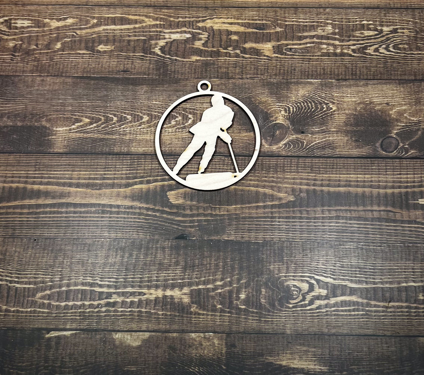 Ringette Sports Ornament, Sports Ornament, Engraved Ornament, Laser Engraved Wood Ornament