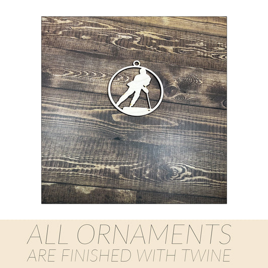 Ringette Sports Ornament, Sports Ornament, Engraved Ornament, Laser Engraved Wood Ornament