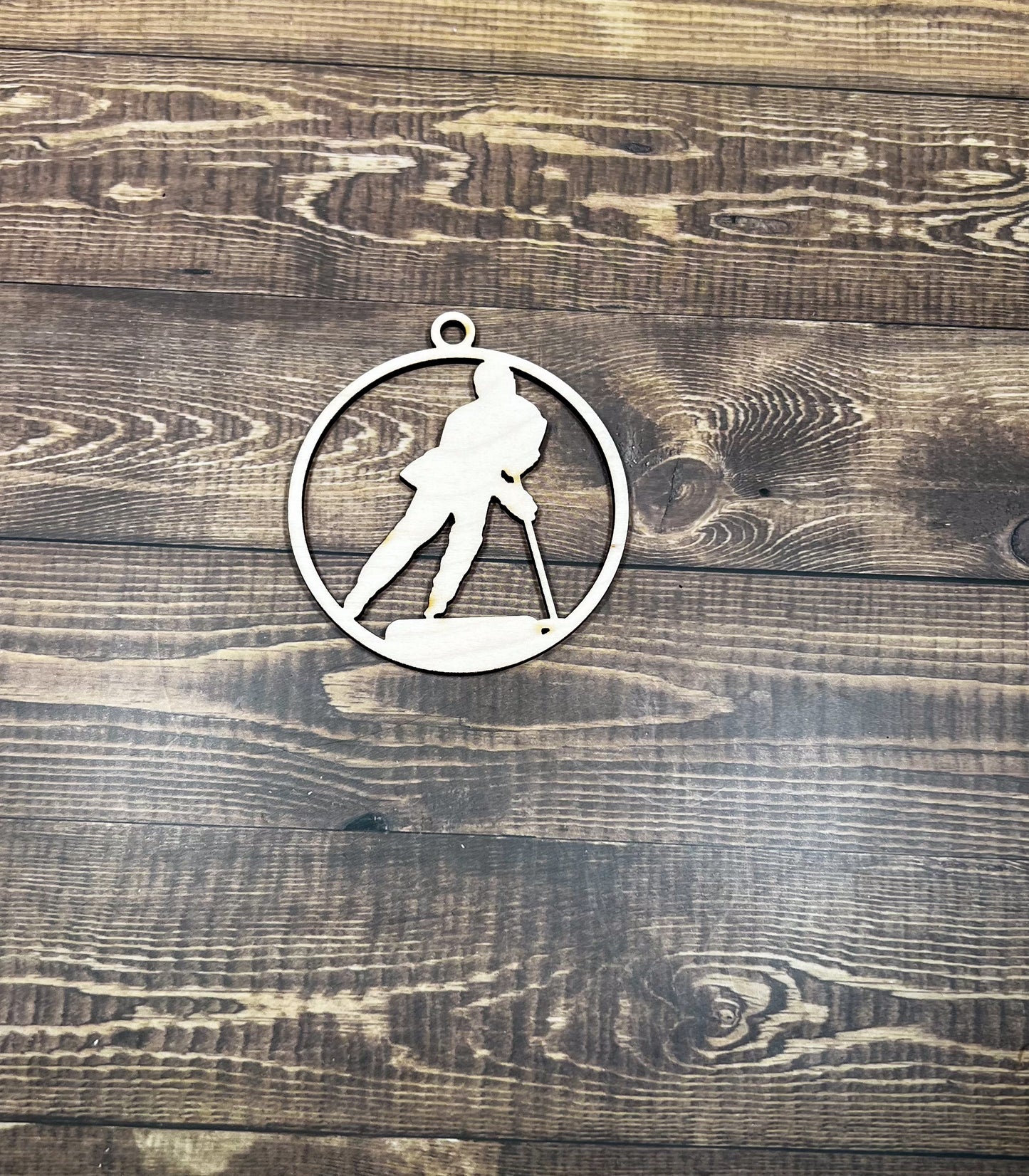 Ringette Sports Ornament, Sports Ornament, Engraved Ornament, Laser Engraved Wood Ornament