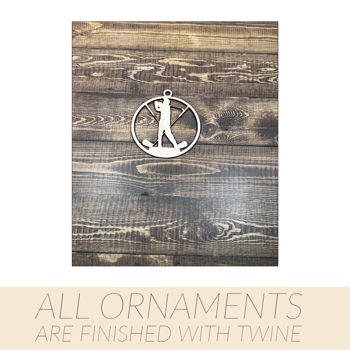 Golf Wooden Sports Ornament, Sports Ornament, Engraved Ornament, Laser Engraved Wood Ornament