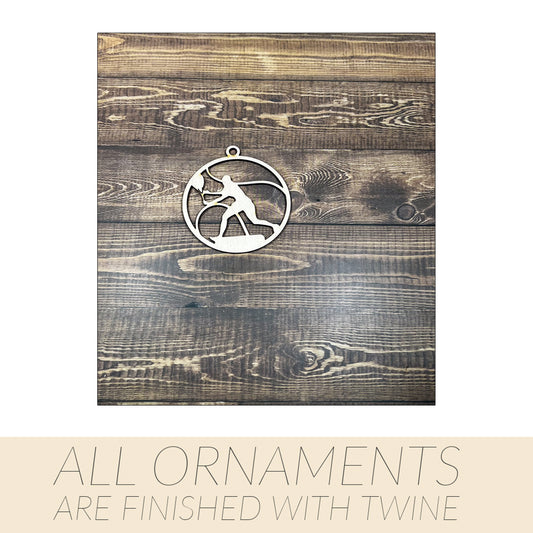 Tennis Wooden Sports Ornament, Sports Ornament, Engraved Ornament, Laser Engraved Wood Ornament