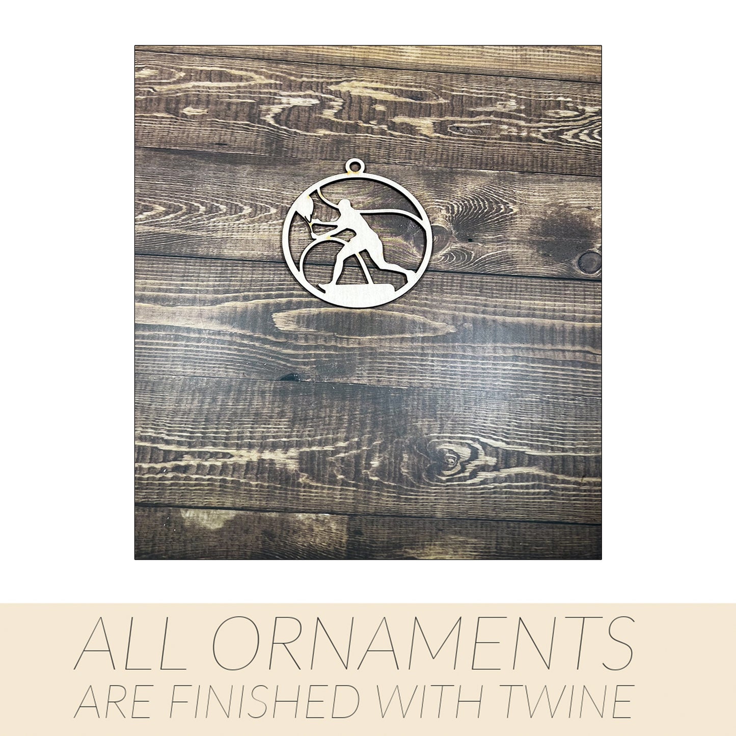 Tennis Wooden Sports Ornament, Sports Ornament, Engraved Ornament, Laser Engraved Wood Ornament