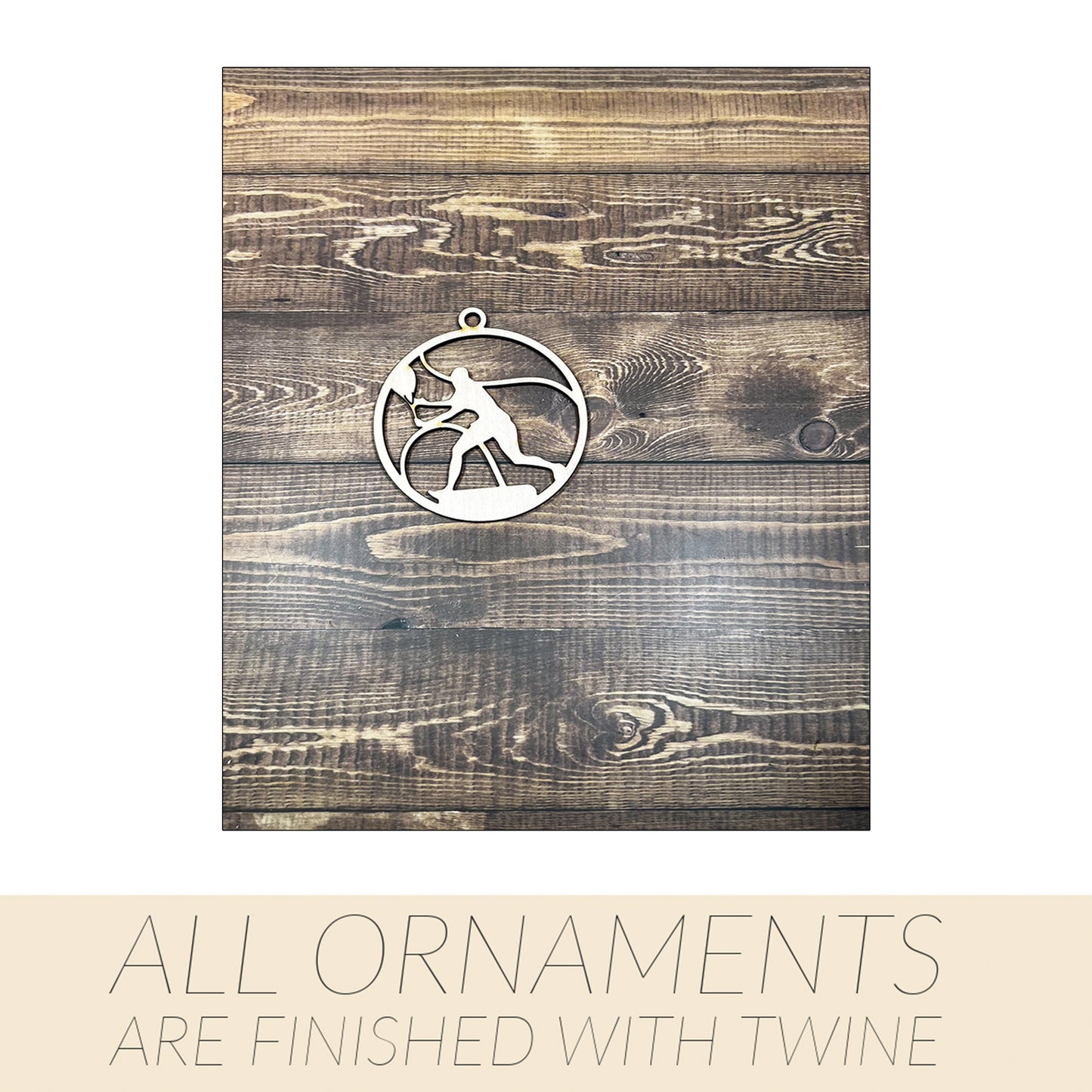 Tennis Wooden Sports Ornament, Sports Ornament, Engraved Ornament, Laser Engraved Wood Ornament