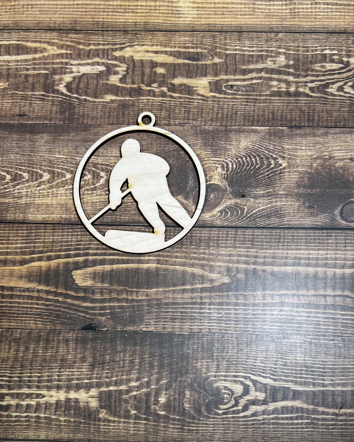 Hockey Ornament, Wooden Sports Ornament, Sports Ornament, Engraved Ornament, Laser Engraved Wood Ornament