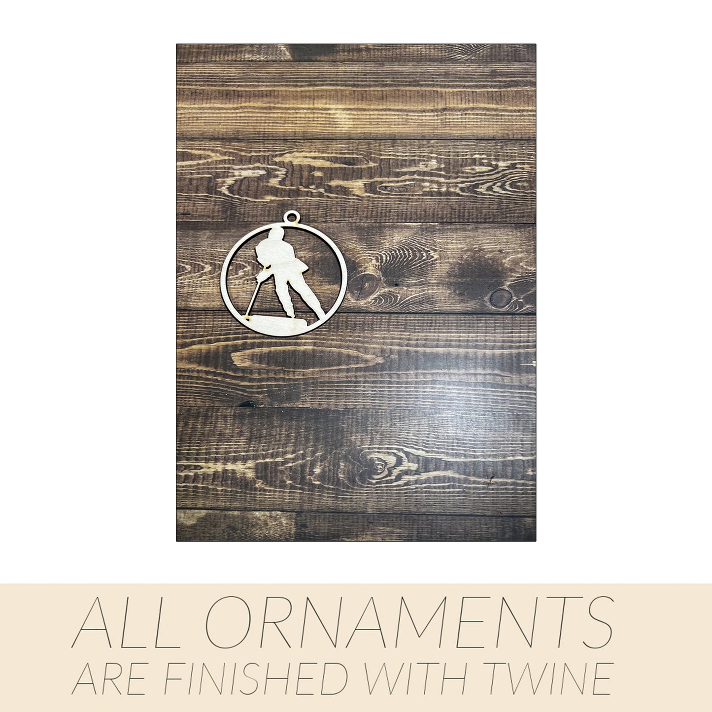 Ringette Ornament,Wooden Sports Ornament, Sports Ornament, Engraved Ornament, Laser Engraved Wood Ornament