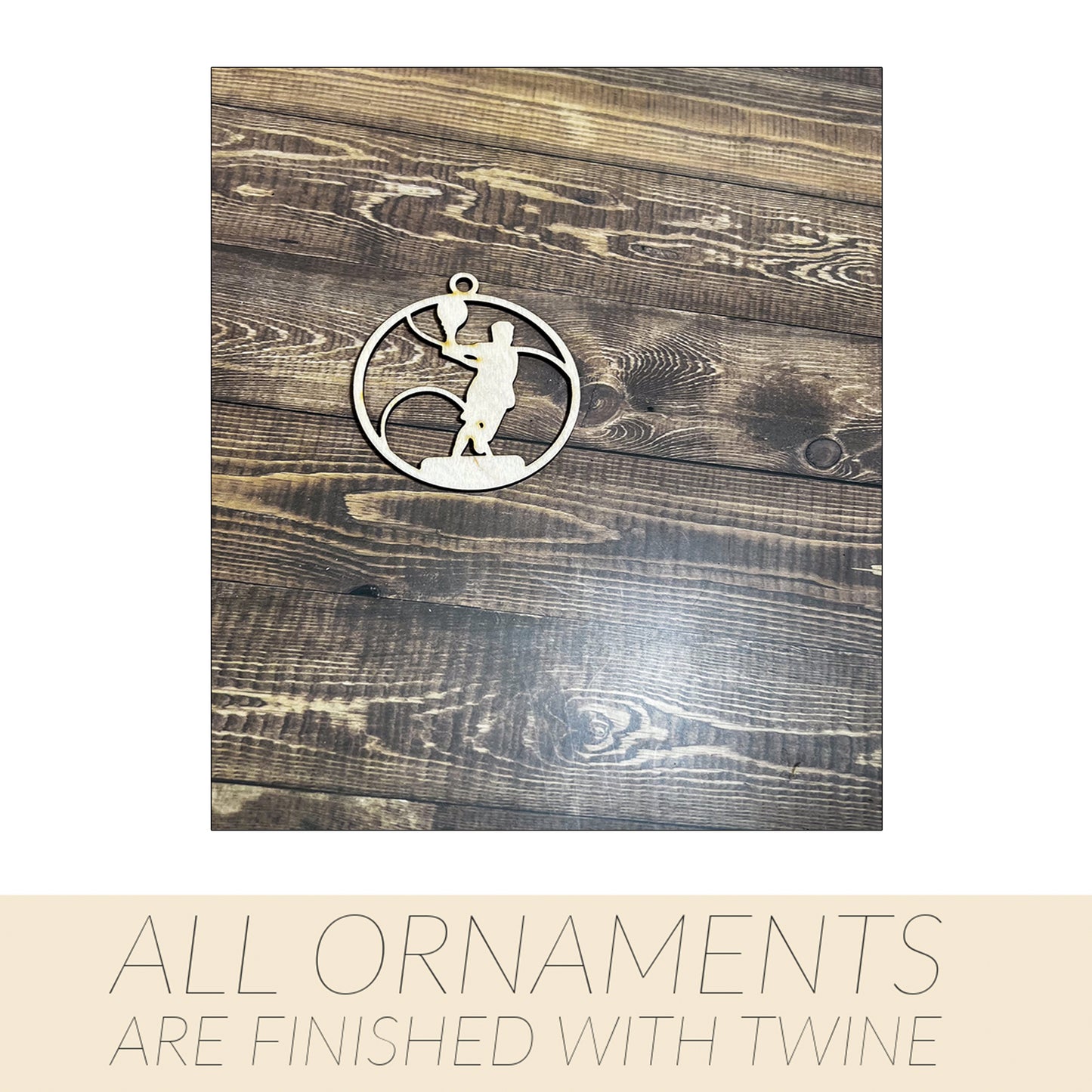 Tennis Ornament, Wooden Sports Ornament, Sports Ornament, Engraved Ornament, Laser Engraved Wood Ornament