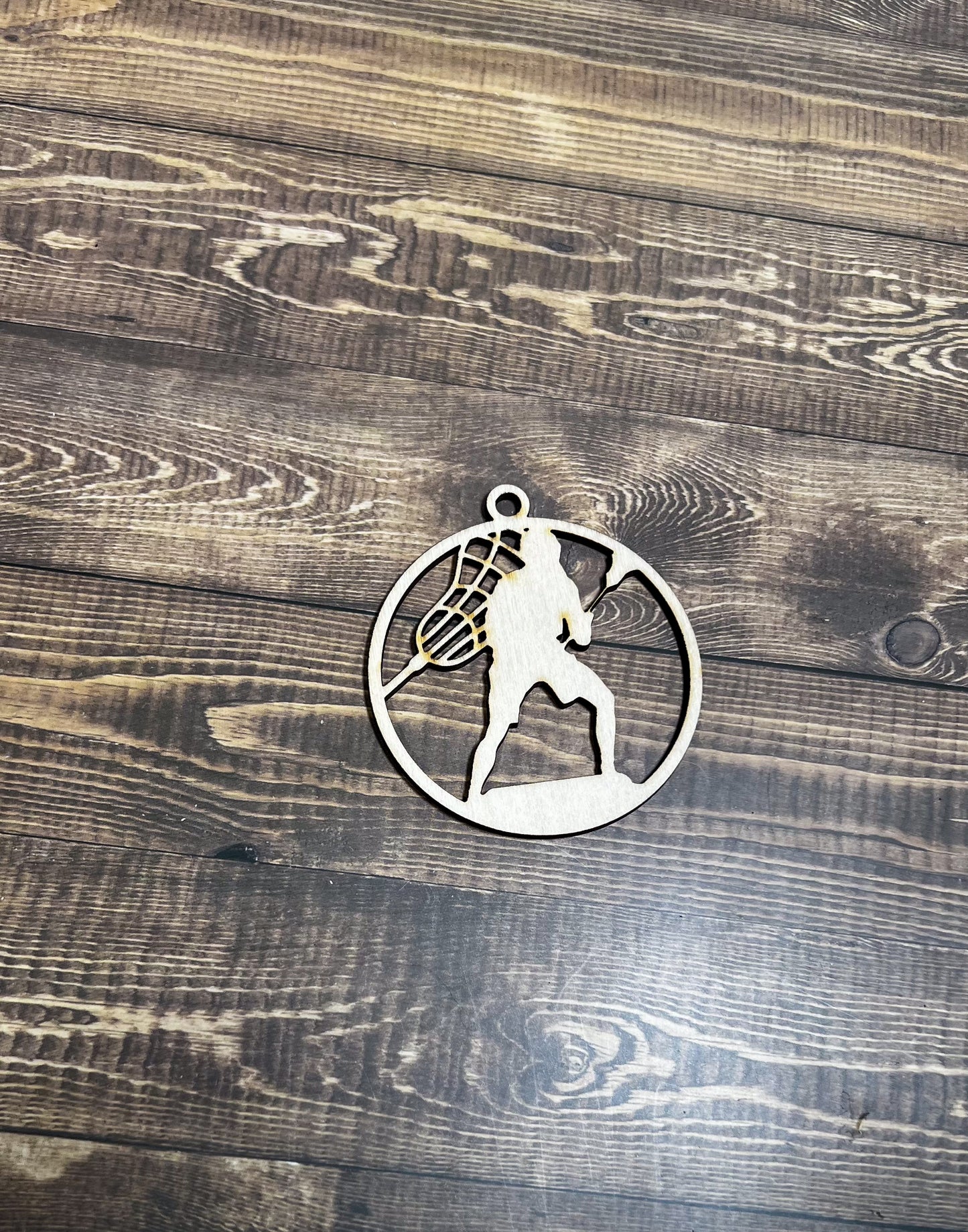 Lacrosse Ornament, Wooden Sports Ornament, Sports Ornament, Engraved Ornament, Laser Engraved Wood Ornament