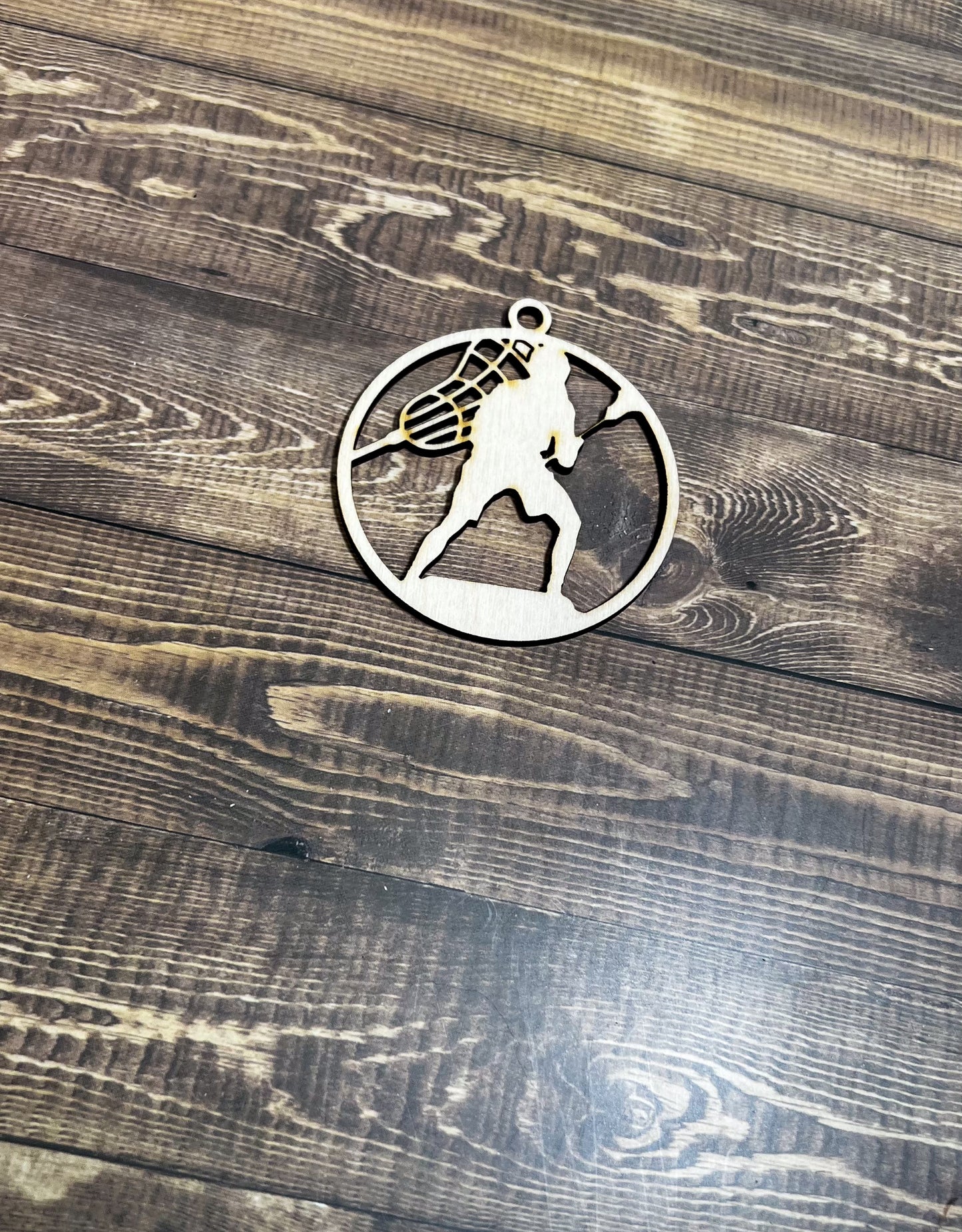 Lacrosse Ornament, Wooden Sports Ornament, Sports Ornament, Engraved Ornament, Laser Engraved Wood Ornament