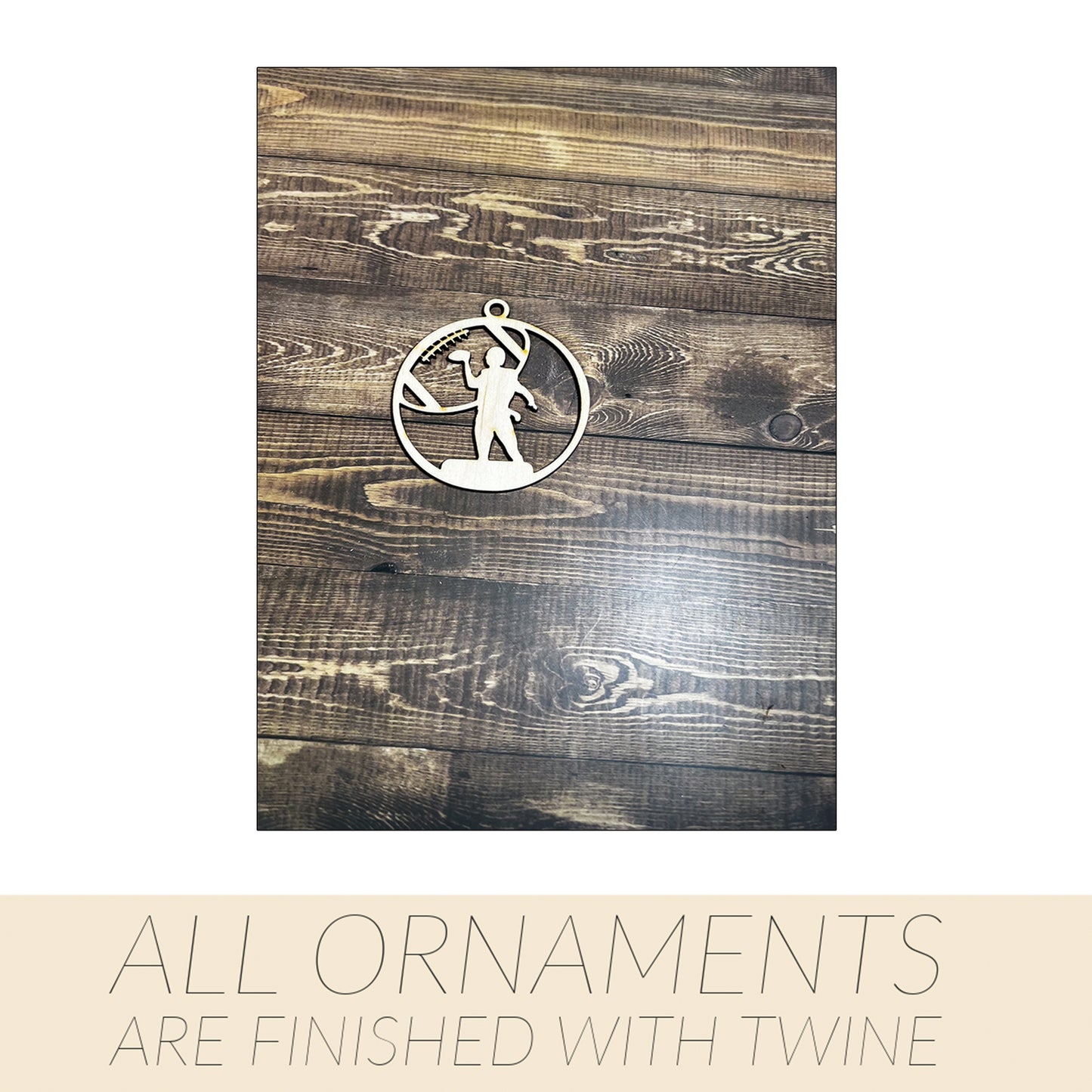 Football Ornament, Wooden Sports Ornament, Sports Ornament, Engraved Ornament, Laser Engraved Wood Ornament