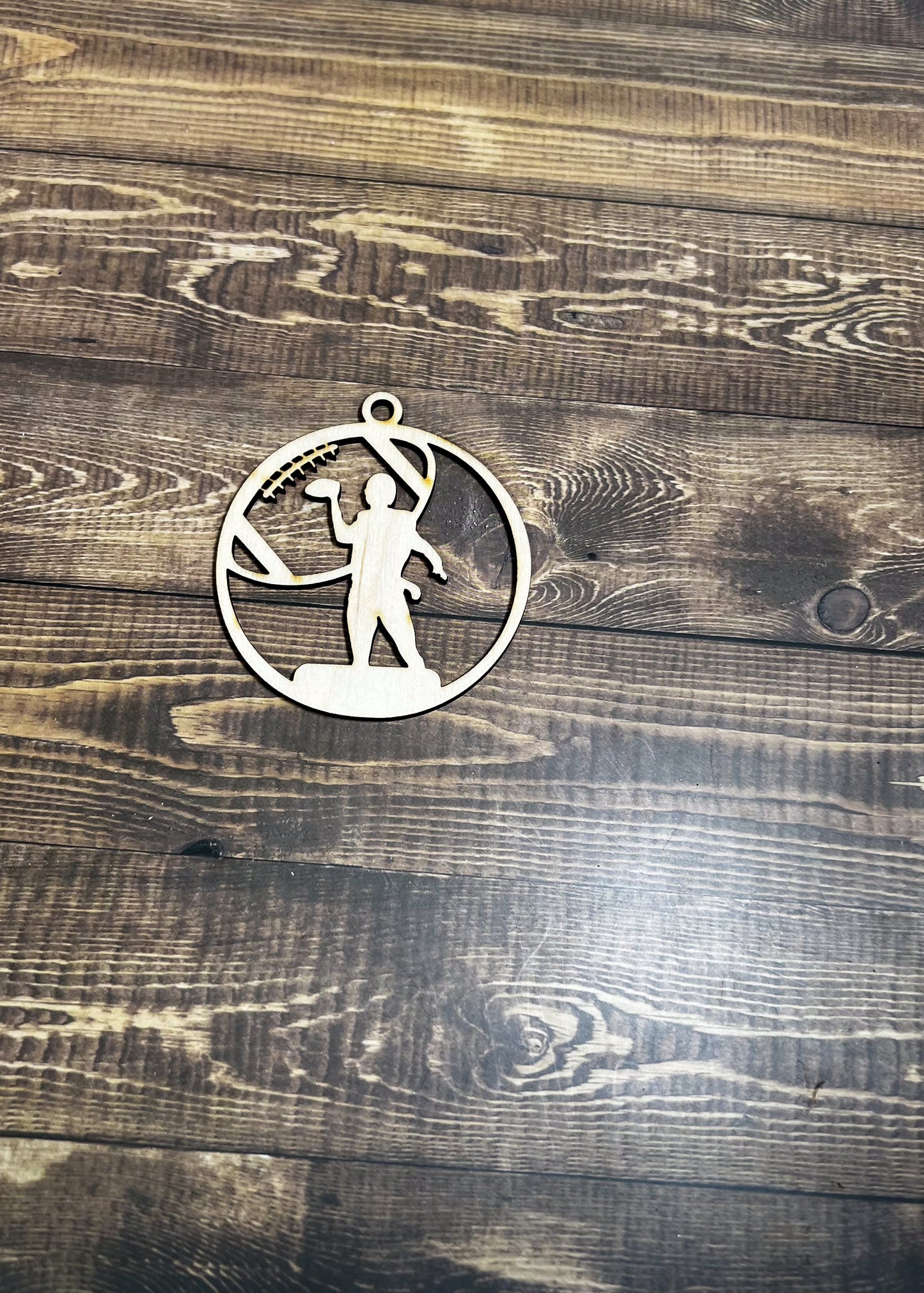 Football Ornament, Wooden Sports Ornament, Sports Ornament, Engraved Ornament, Laser Engraved Wood Ornament