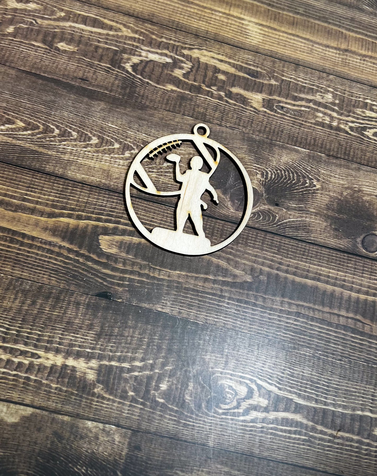 Football Ornament, Wooden Sports Ornament, Sports Ornament, Engraved Ornament, Laser Engraved Wood Ornament