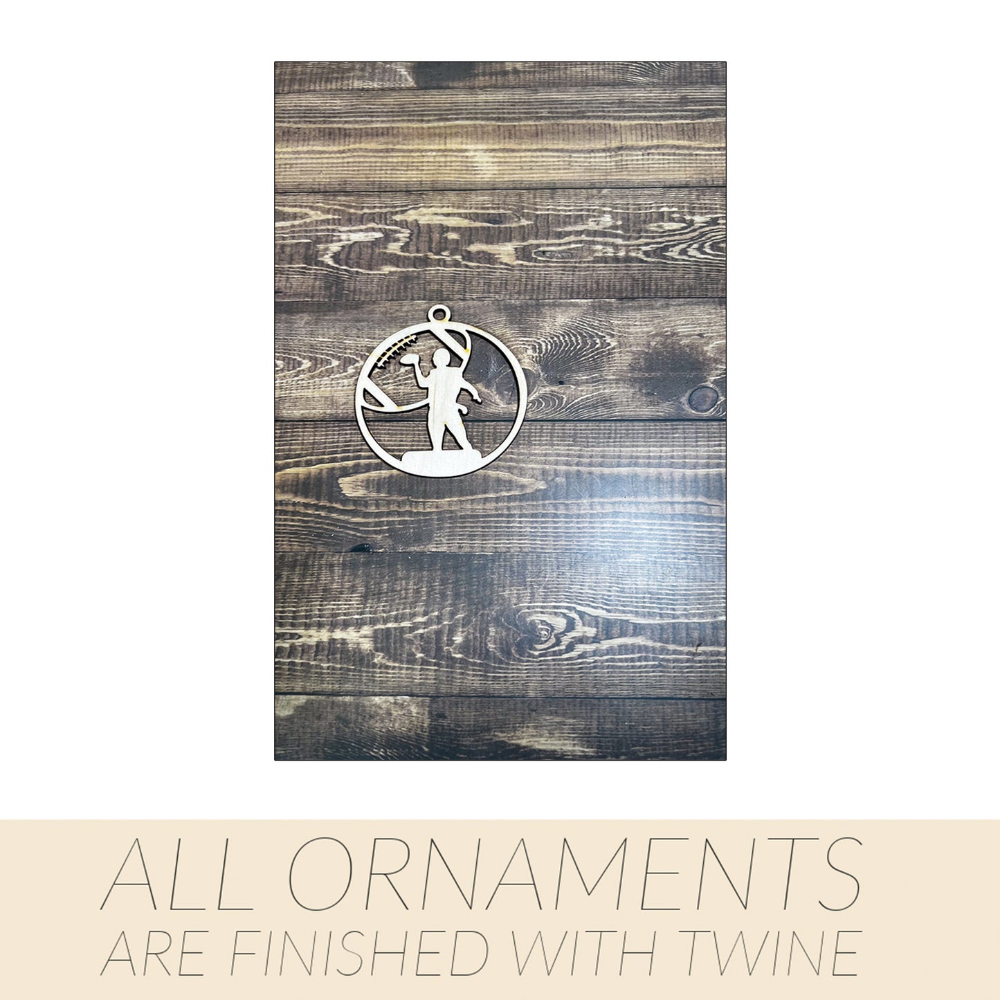 Football Ornament, Wooden Sports Ornament, Sports Ornament, Engraved Ornament, Laser Engraved Wood Ornament