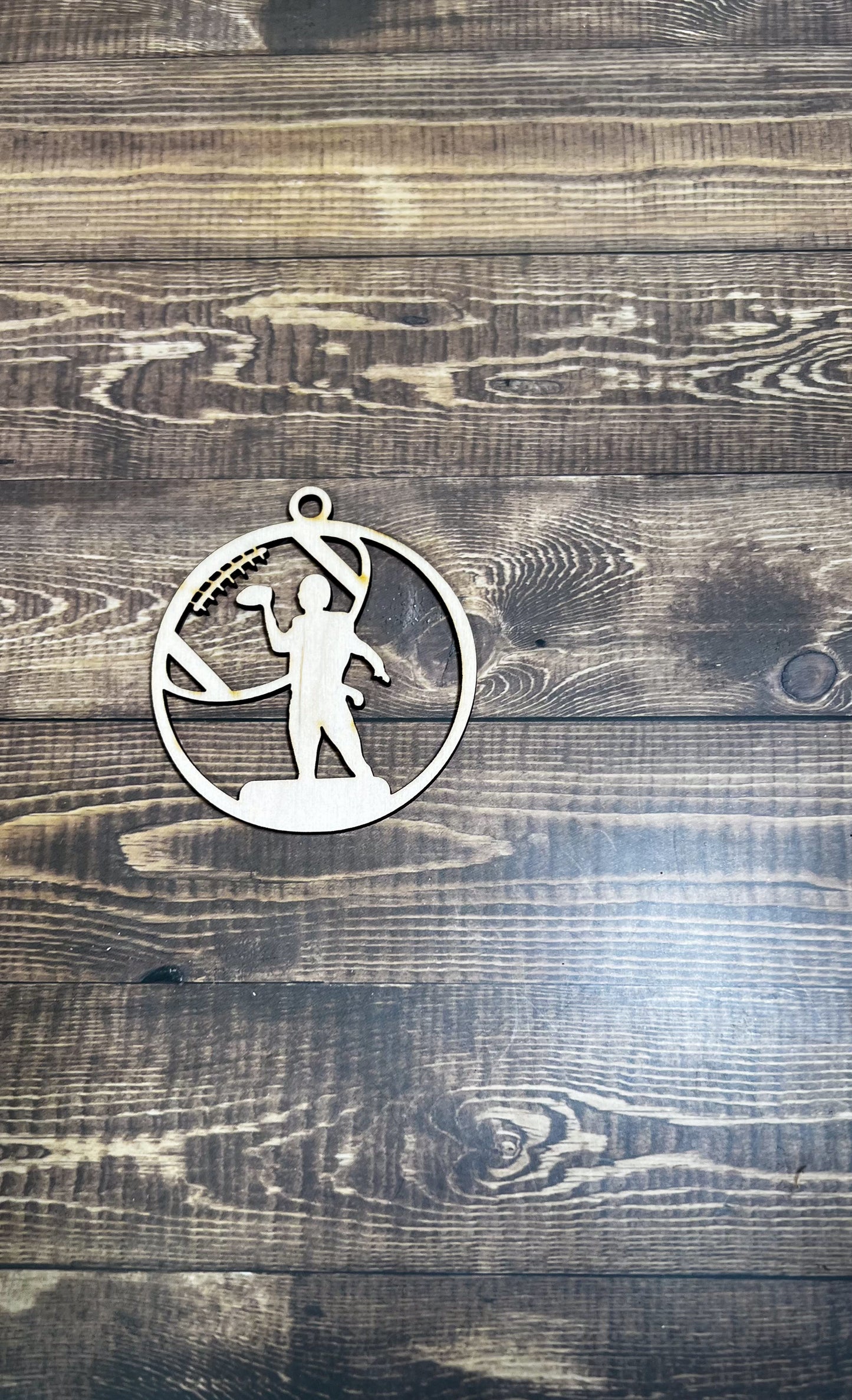 Football Ornament, Wooden Sports Ornament, Sports Ornament, Engraved Ornament, Laser Engraved Wood Ornament