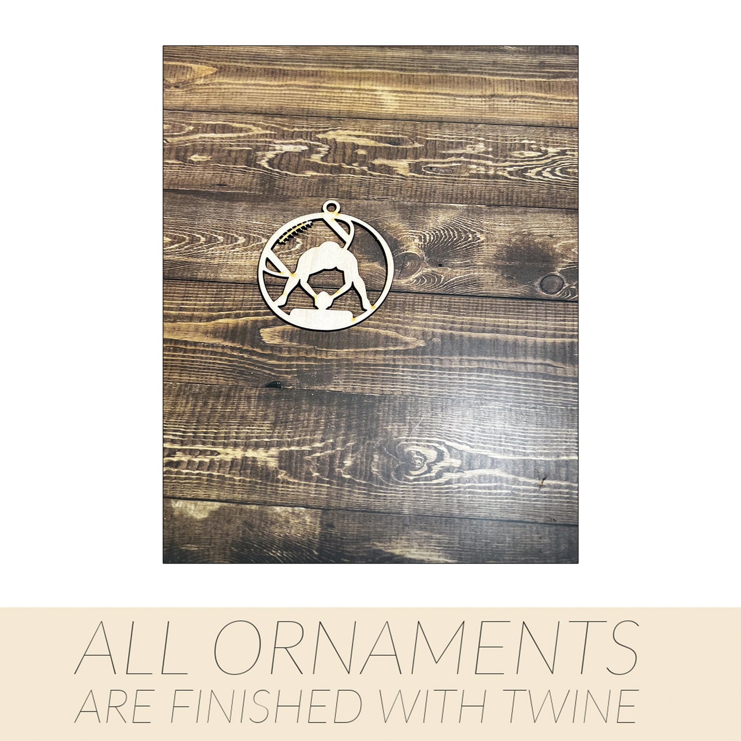 Football Ornament,  Wooden Sports Ornament, Sports Ornament, Engraved Ornament, Laser Engraved Wood Ornament