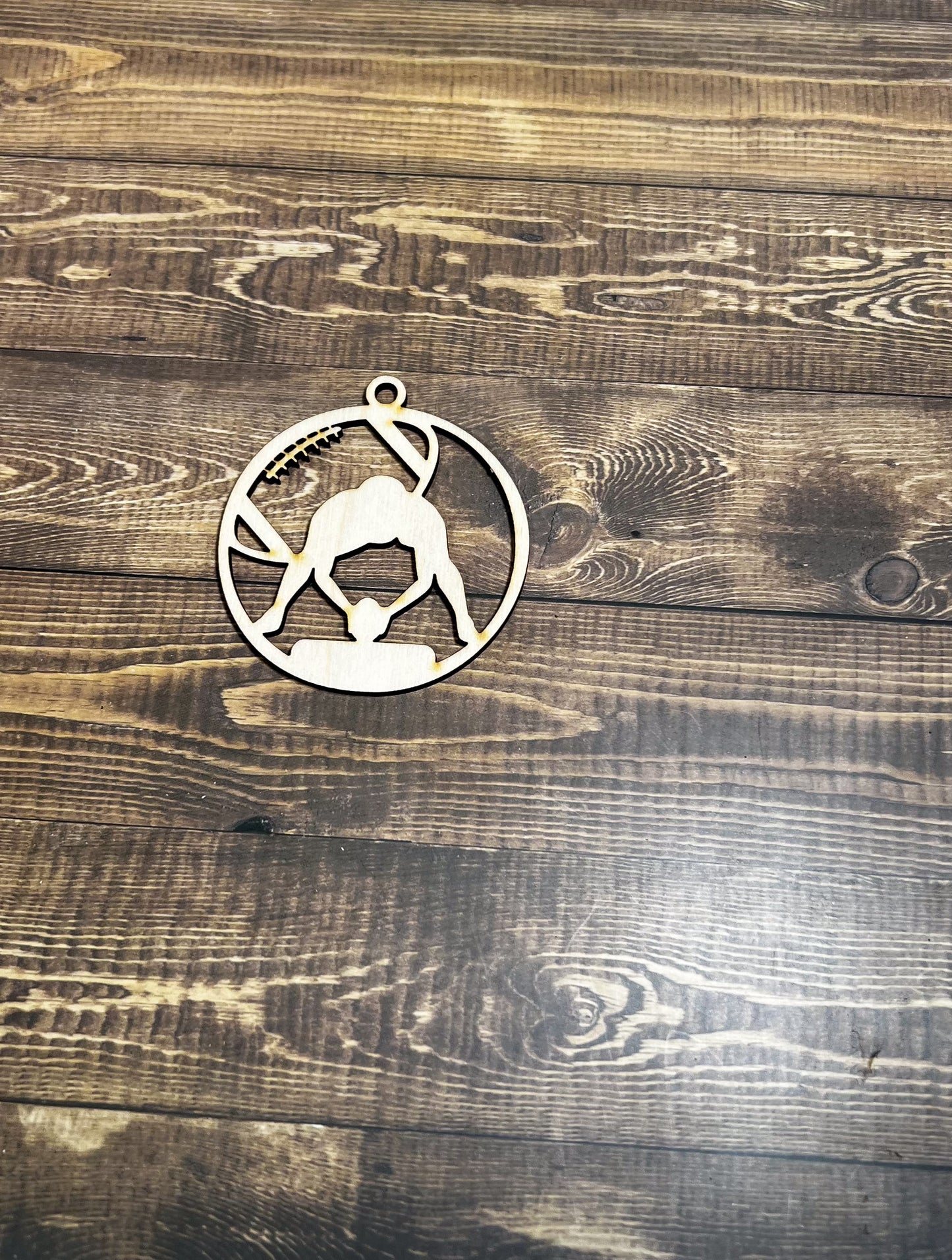 Football Ornament,  Wooden Sports Ornament, Sports Ornament, Engraved Ornament, Laser Engraved Wood Ornament