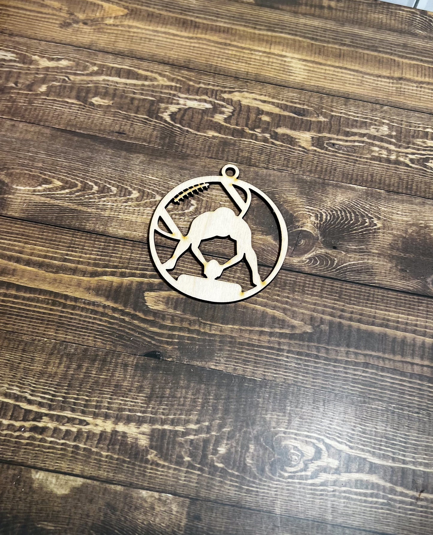 Football Ornament,  Wooden Sports Ornament, Sports Ornament, Engraved Ornament, Laser Engraved Wood Ornament