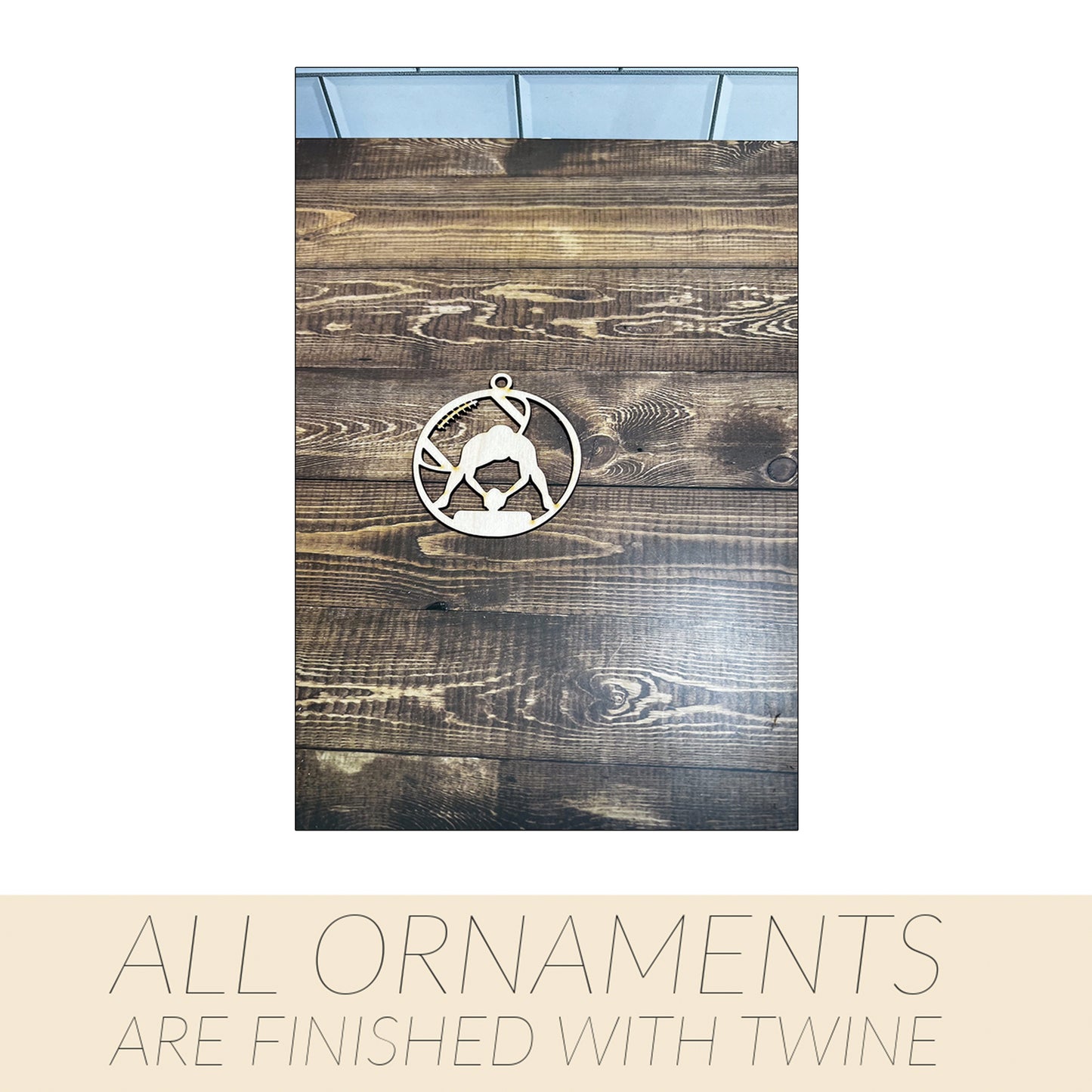 Football Ornament,  Wooden Sports Ornament, Sports Ornament, Engraved Ornament, Laser Engraved Wood Ornament