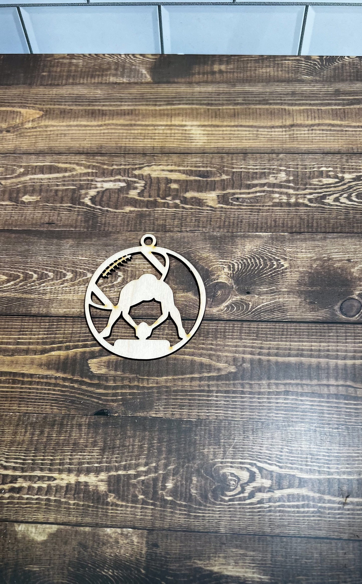 Football Ornament,  Wooden Sports Ornament, Sports Ornament, Engraved Ornament, Laser Engraved Wood Ornament