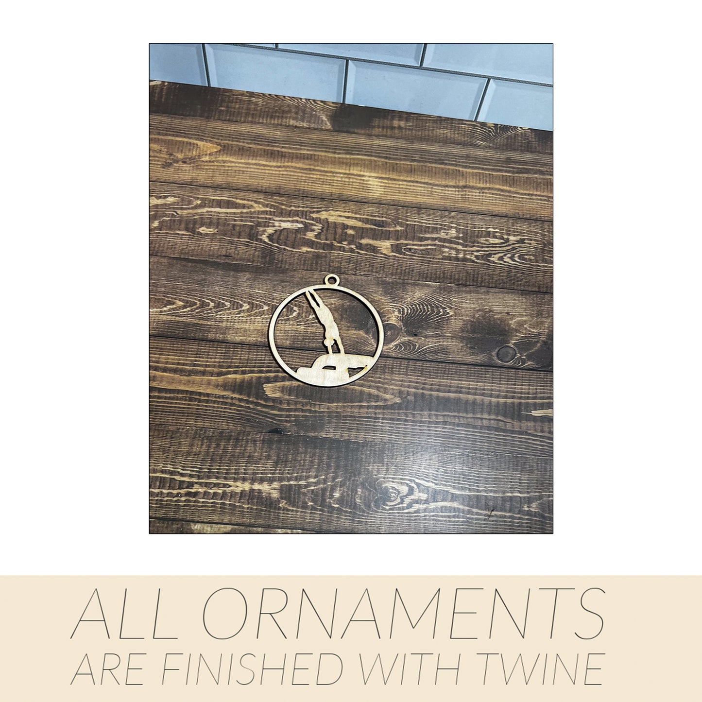 Gymnastic Ornament, Wooden Sports Ornament, Sports Ornament, Engraved Ornament, Laser Engraved Wood Ornament