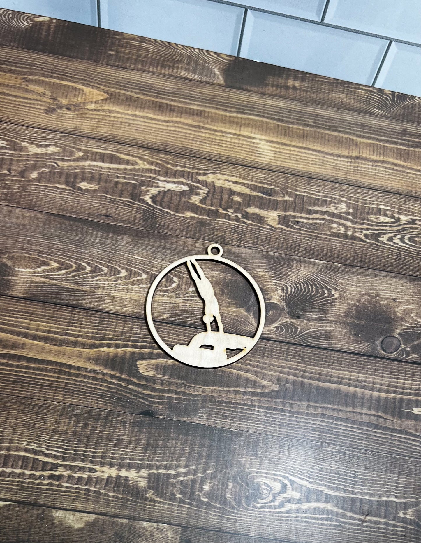 Gymnastic Ornament, Wooden Sports Ornament, Sports Ornament, Engraved Ornament, Laser Engraved Wood Ornament