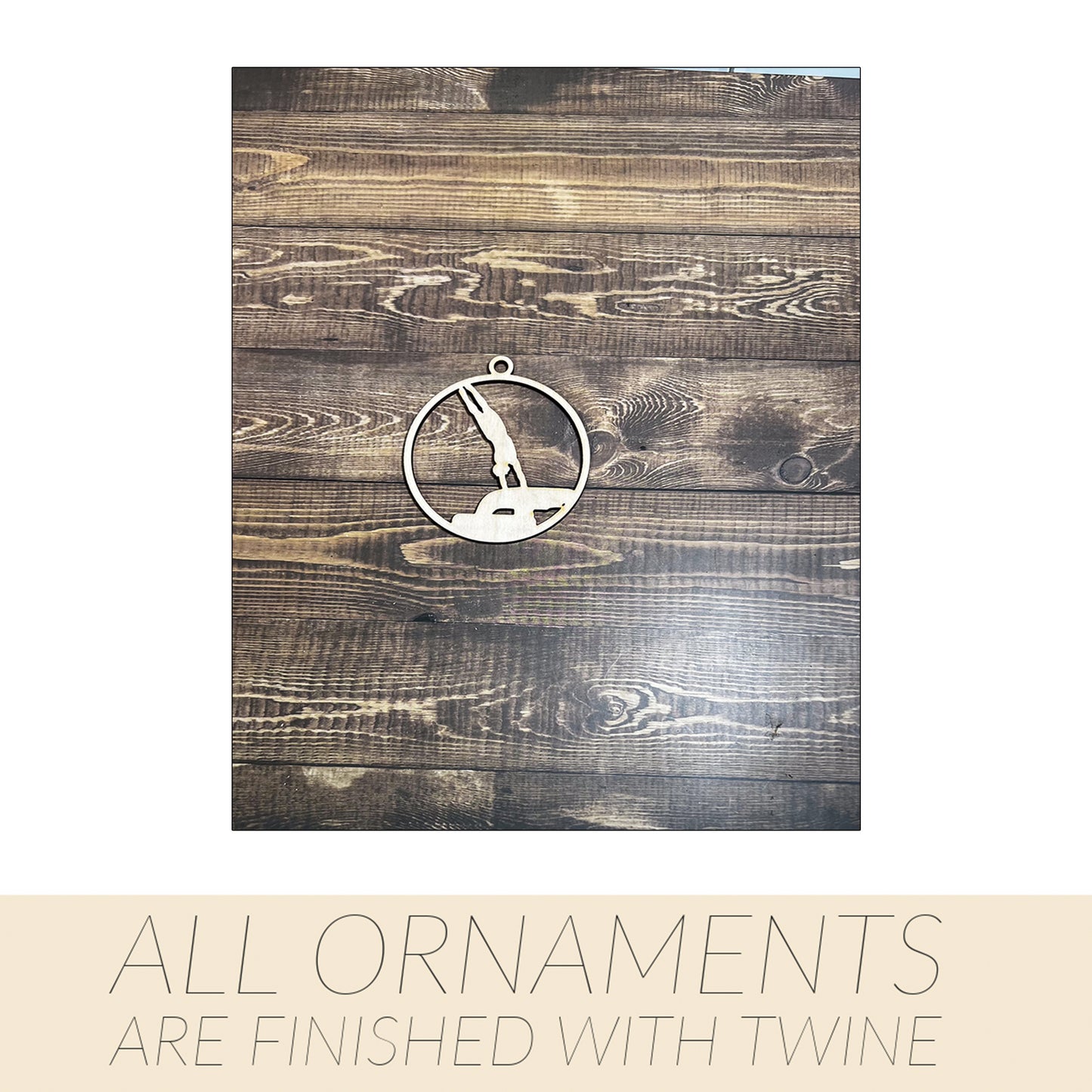 Gymnastic Ornament, Wooden Sports Ornament, Sports Ornament, Engraved Ornament, Laser Engraved Wood Ornament