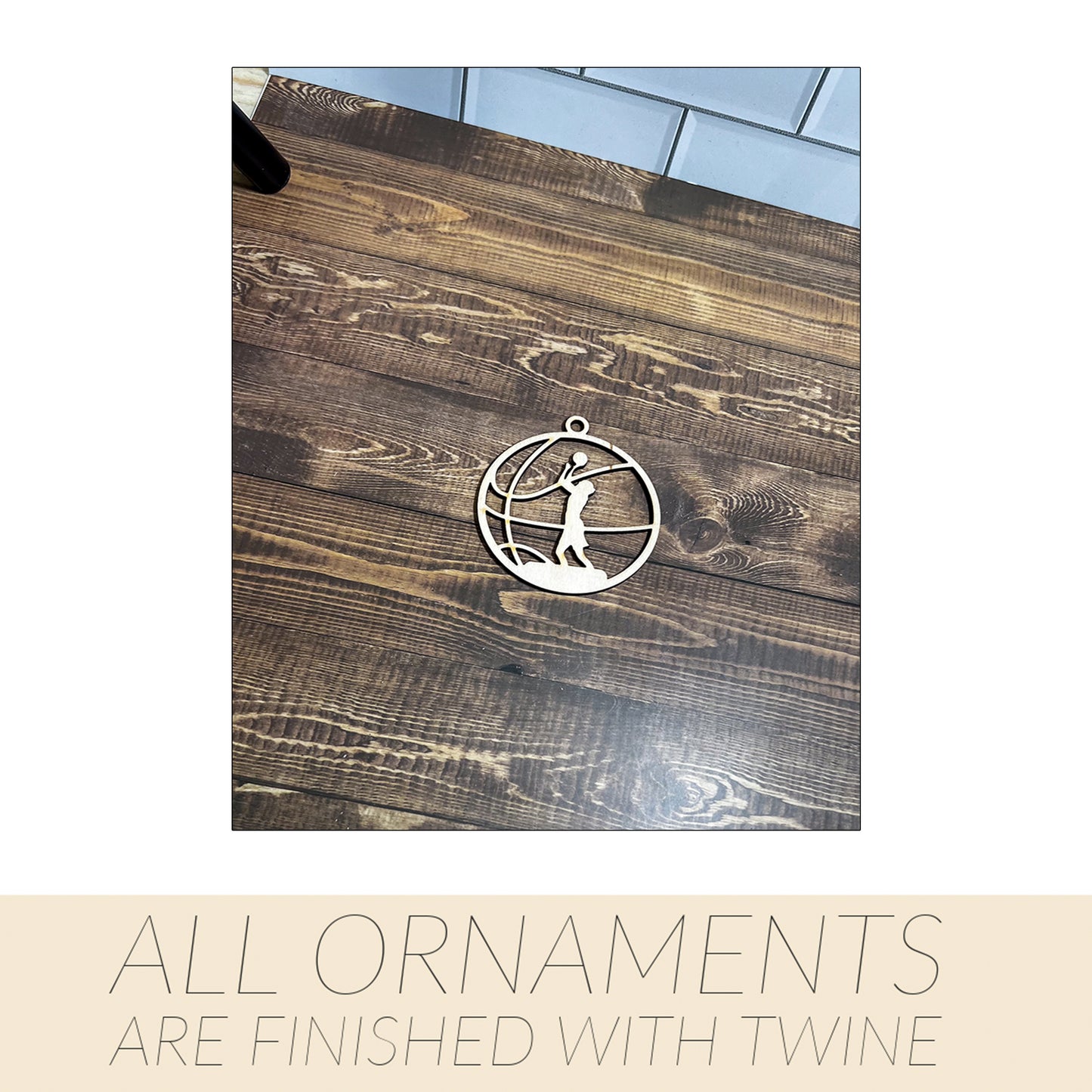 Basketball Ornament, Wooden Sports Ornament, Sports Ornament, Engraved Ornament, Laser Engraved Wood Ornament