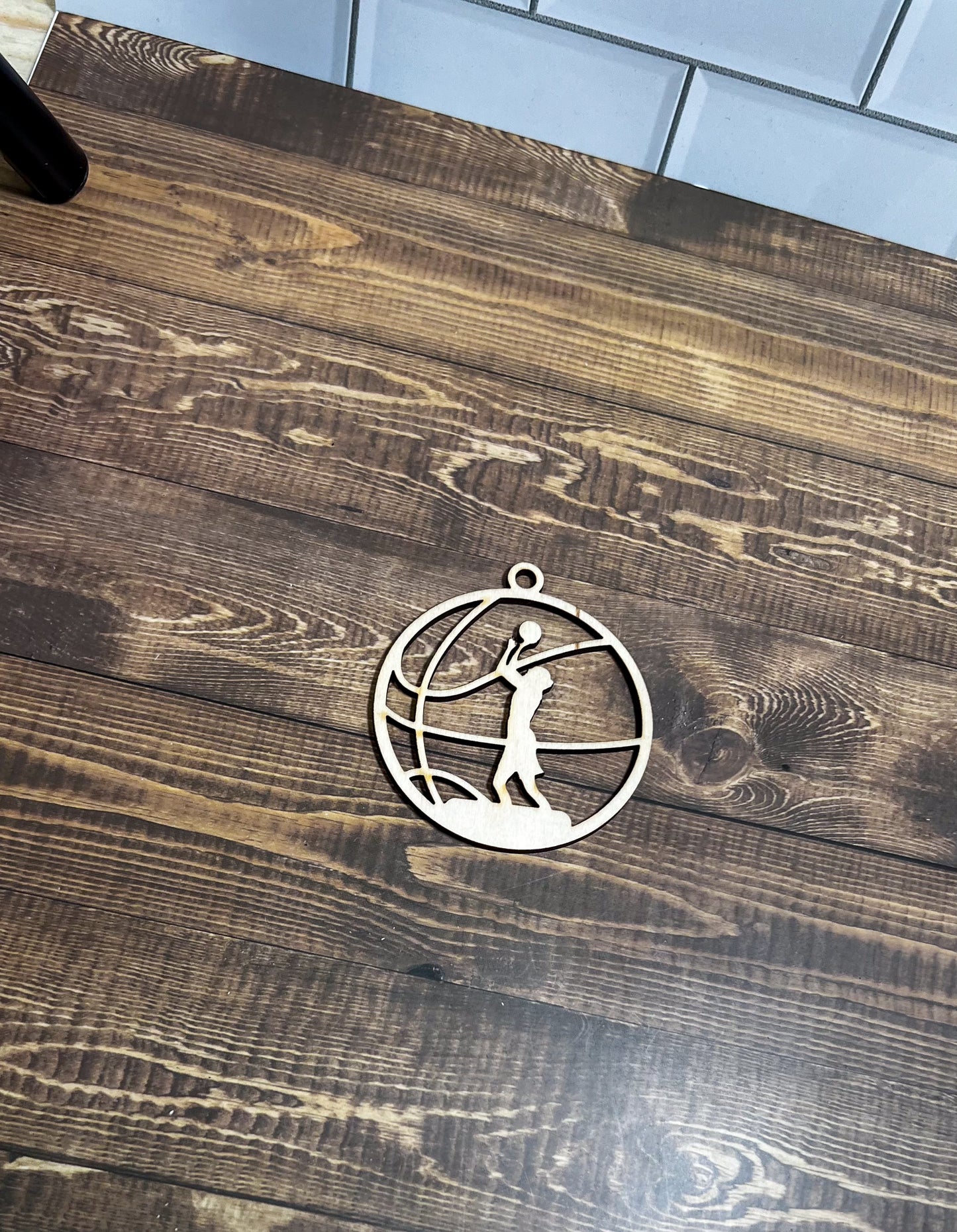 Basketball Ornament, Wooden Sports Ornament, Sports Ornament, Engraved Ornament, Laser Engraved Wood Ornament