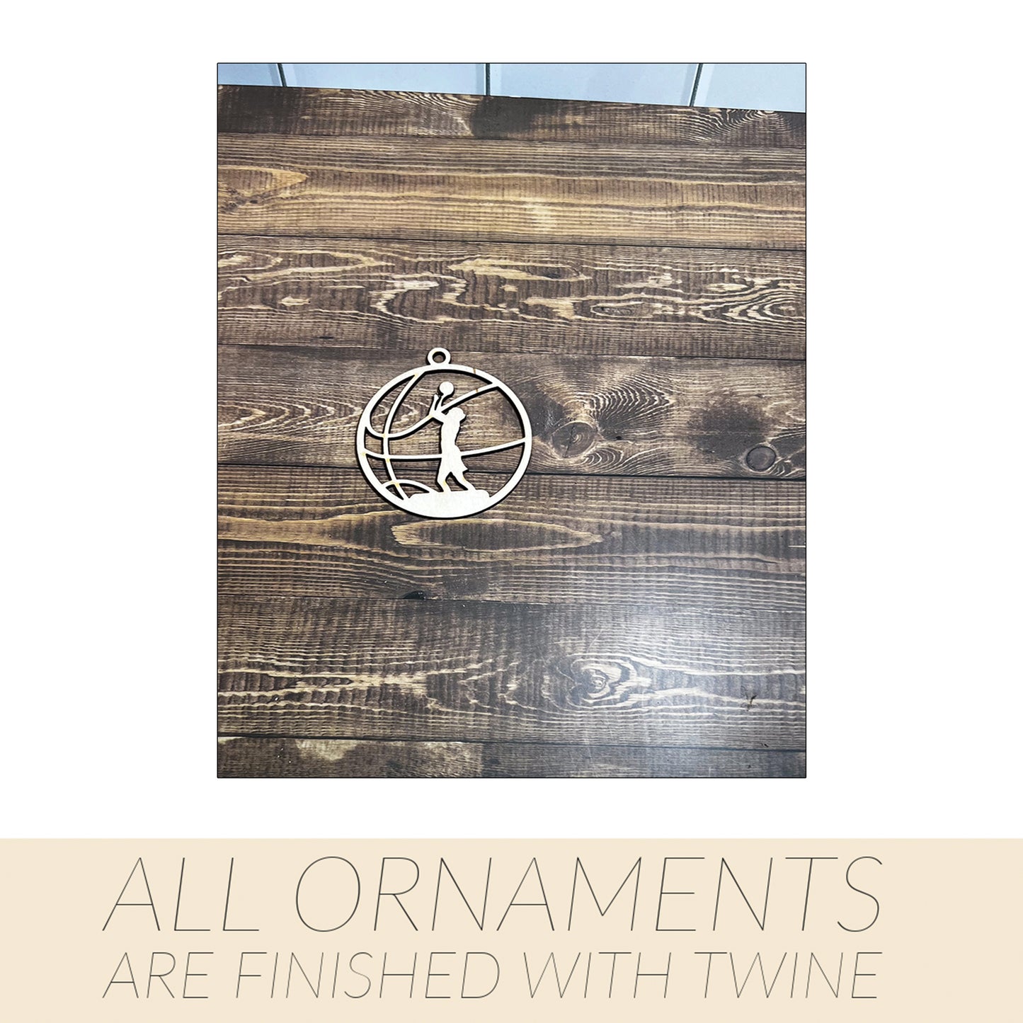 Basketball Ornament, Wooden Sports Ornament, Sports Ornament, Engraved Ornament, Laser Engraved Wood Ornament