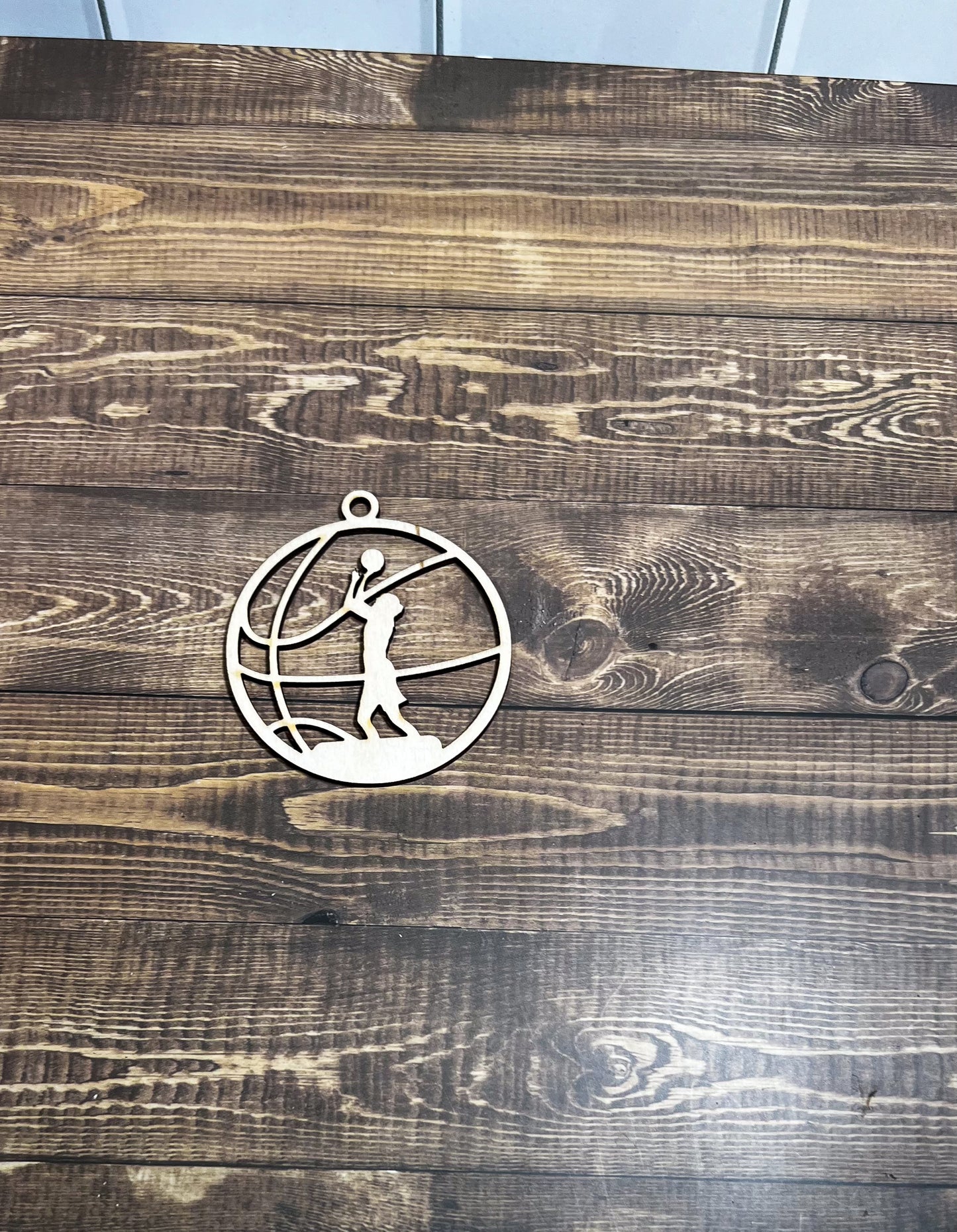 Basketball Ornament, Wooden Sports Ornament, Sports Ornament, Engraved Ornament, Laser Engraved Wood Ornament
